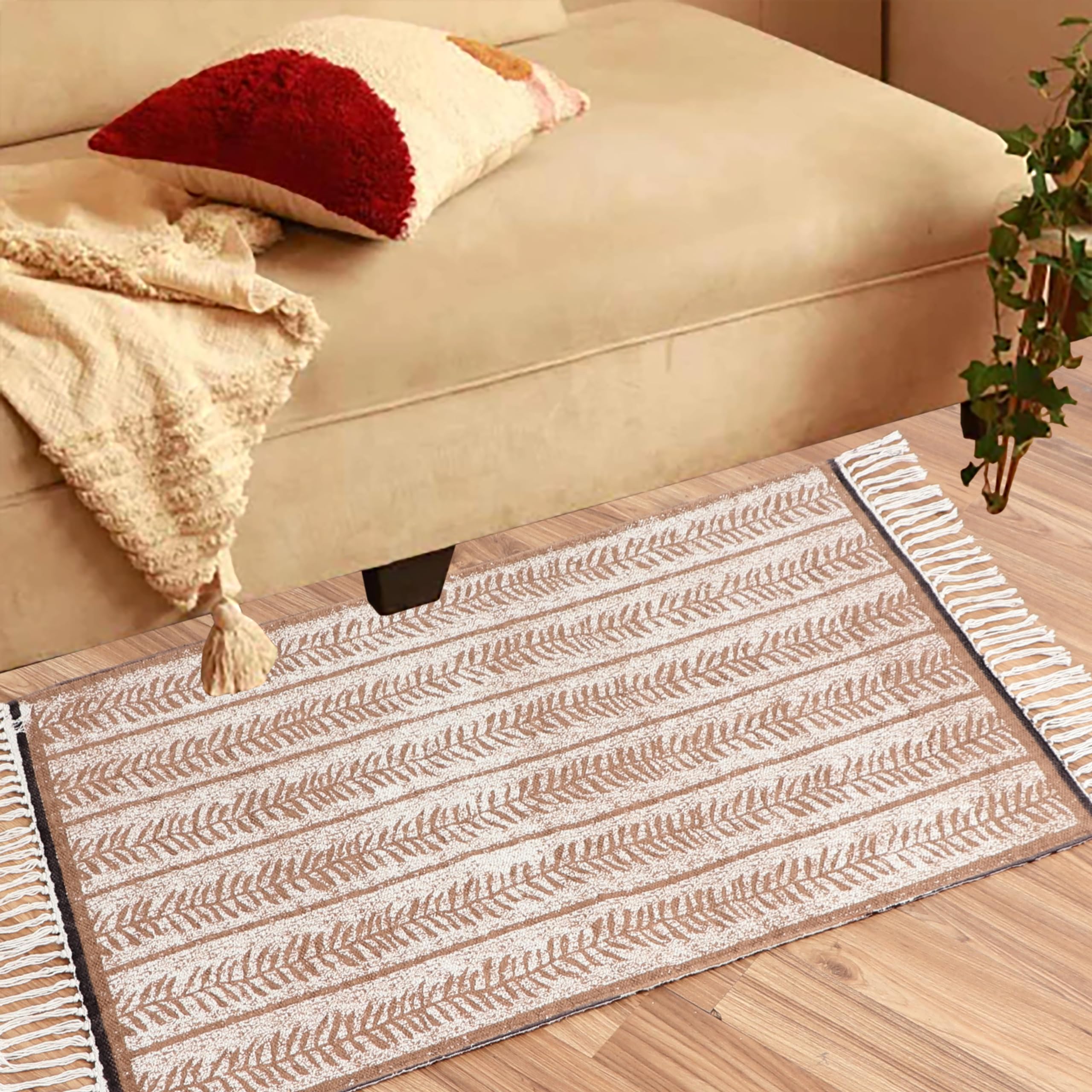 Villedomo Reversible 2.5X5 Feet Rugs in Forma Beige Stylish, Washable Area Rugs with Anti-Skid Mat - Ideal for Living Room, Bedroom, and More! (B0CTHJRCT1) Amazon Price History, Amazon Price Tracker