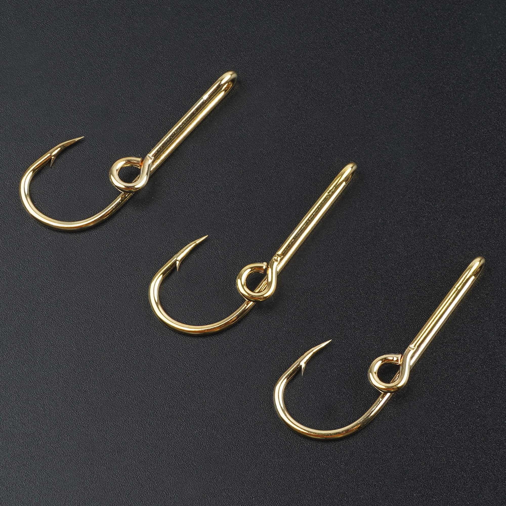 20PCS Fishing Hooks Hat Pins Gold Black Mix Fish Hook Tie Clips
