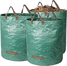 Diealles Shine 3 x 272L Gardening Sacks Garden Waste Bags with 3 Handles, Self-Supporting, Waterproof, Durable Leaf Collector Bag, Corrosion Resistant