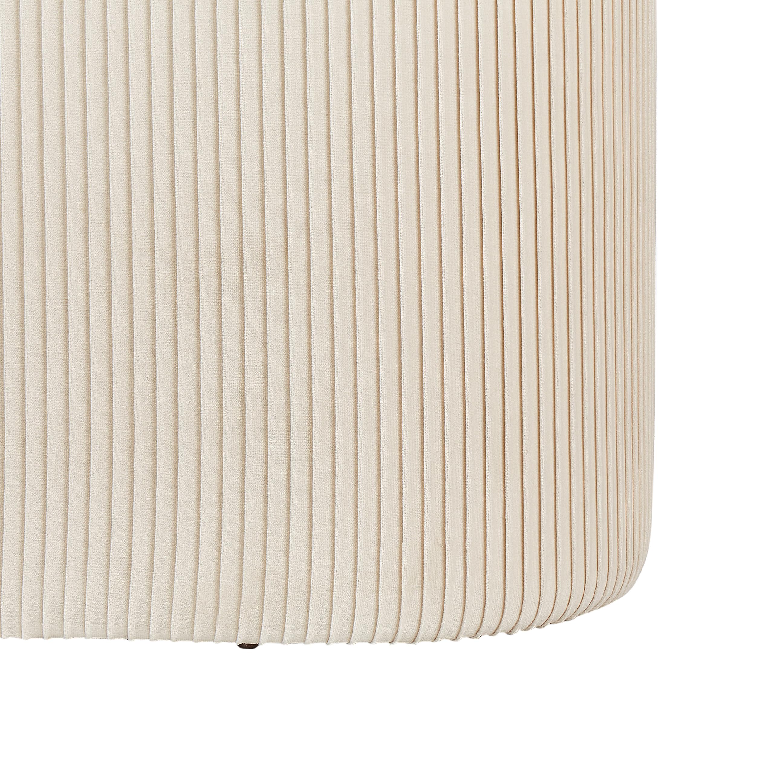 Beliani Pouf Glamour Tappezzeria in velluto beige chiaro contenitore