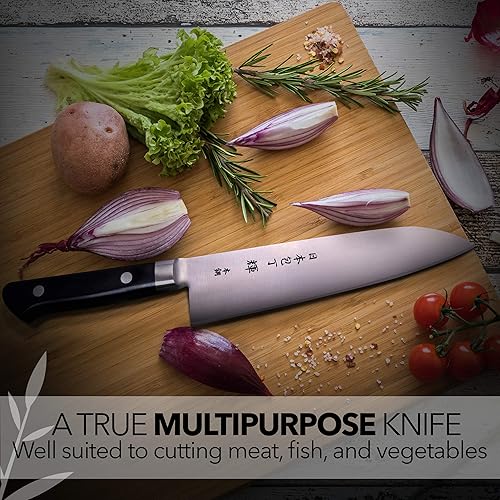 Miniatura 5 de Kagayaki CarboNext - Cuchillo de chef japonés, cuchillo Santoku profesional KC-3ES, cuchillo de cocina profesional de acero de alto carbono con