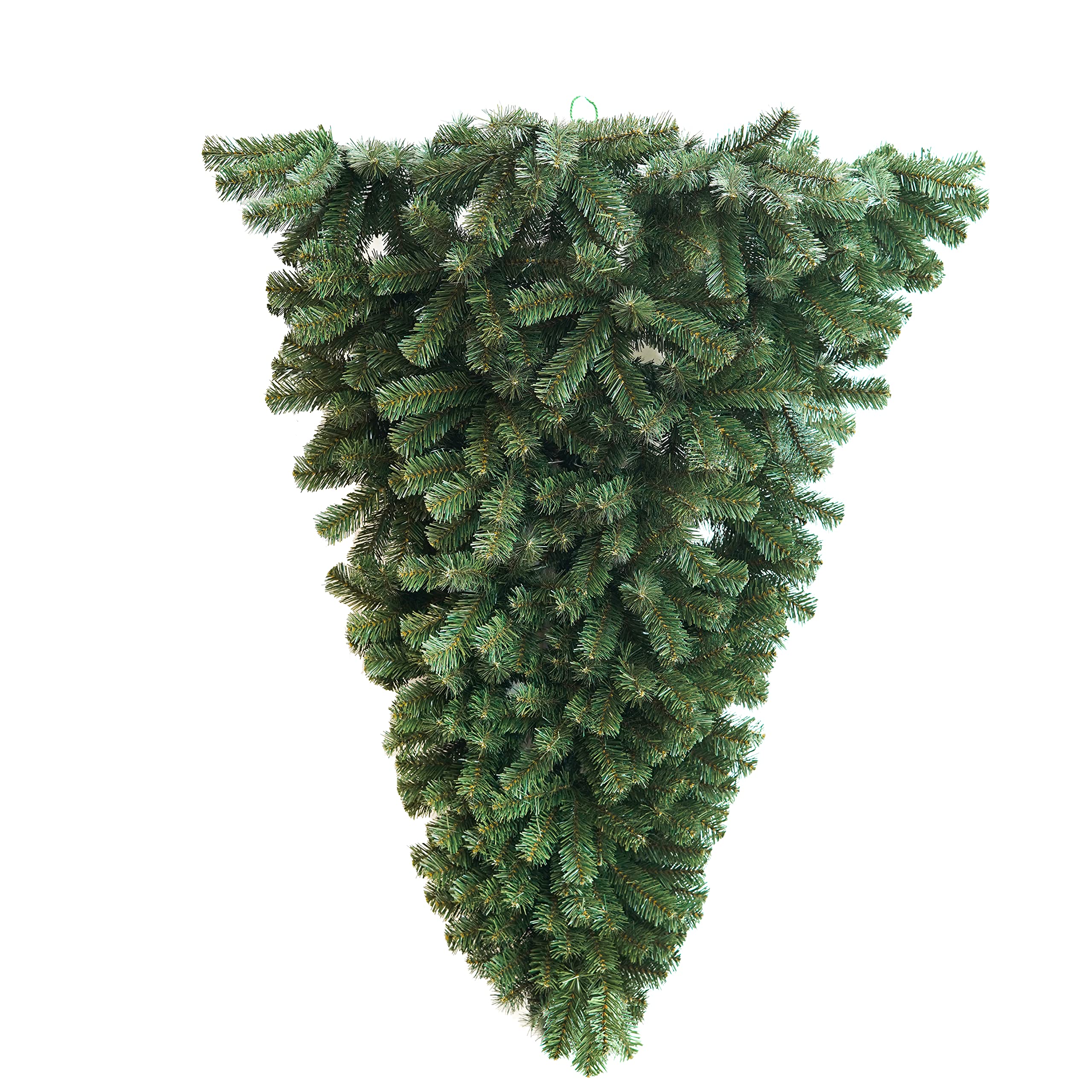 GIOVE Albero di Natale a Parete Sottosopra H 135 cm in PVC da Appendere Apertura ad Ombrello 2 Parti + Gancio