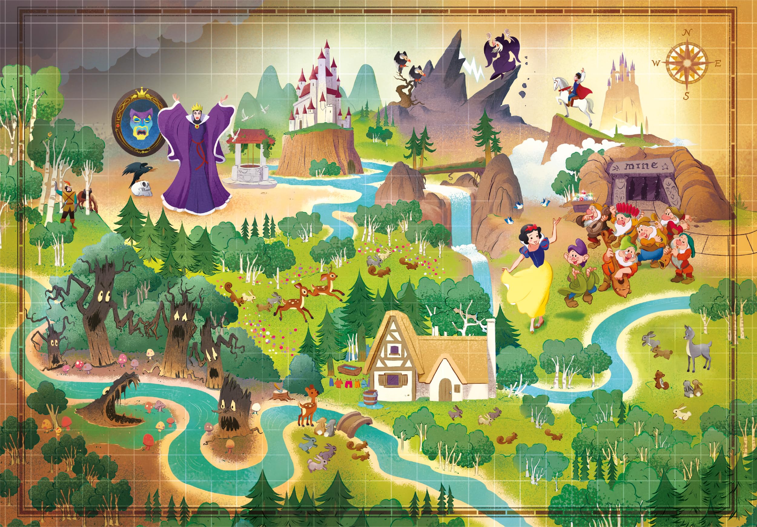 Clementoni Jigsaw Puzzle Disney Snow White Story Maps 1000 Pieces, Puzzle For Adults 14-99 Years, Gift For Men/Women, Disney - Image 2