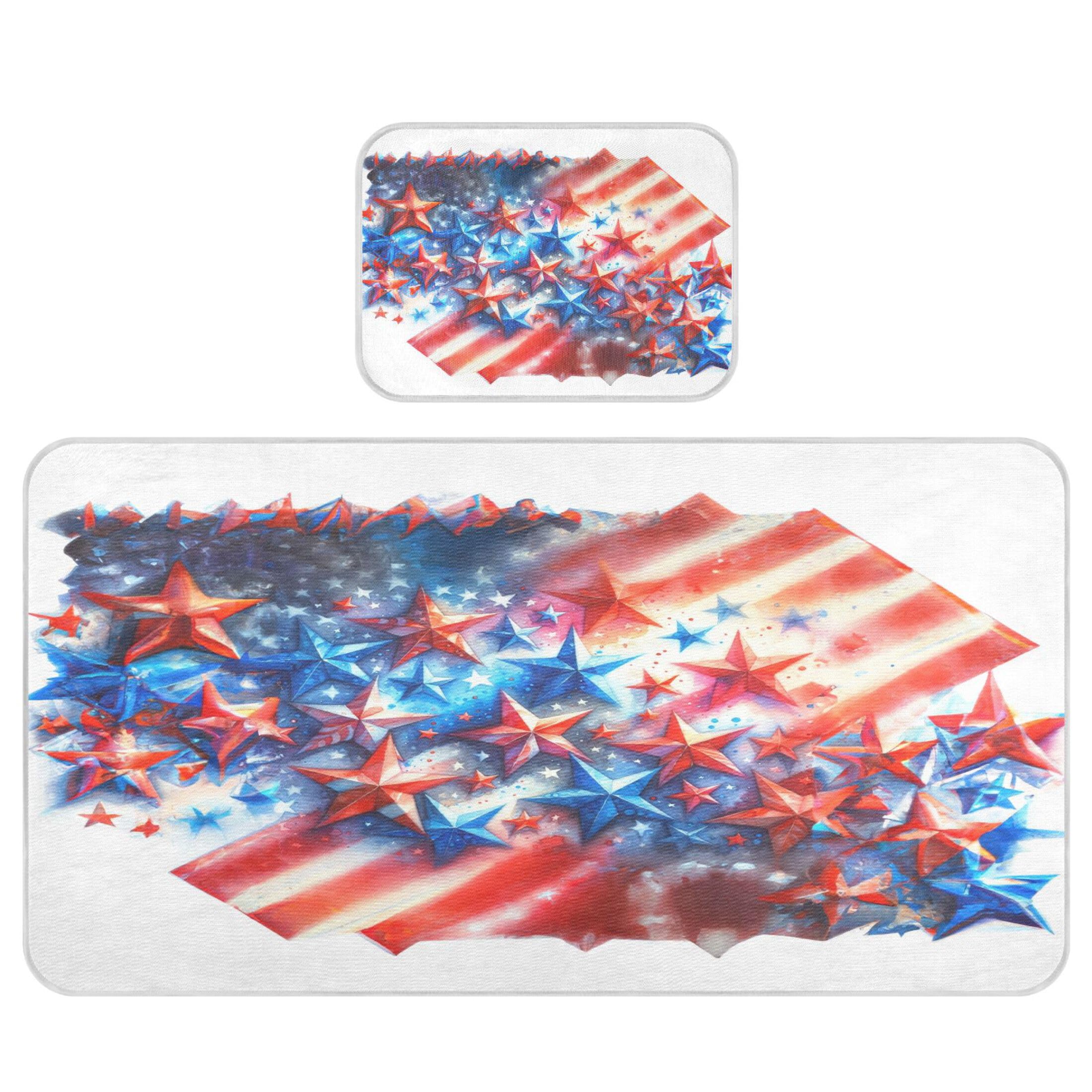 Takiito Patriotic Stars Baby Cooling Mattress Pad, Soft & Breathable Cooling Mat Keep Baby Cool in Summer 28x52 in, Nursery Essential