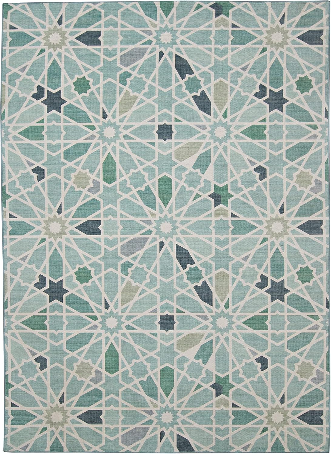 Linon The Anywhere Indoor Outdoor Washable Aransas Green & Ivory 2' X 3' Accent Rug Aransas Green & Ivory 2' x 3' (Rectangular)