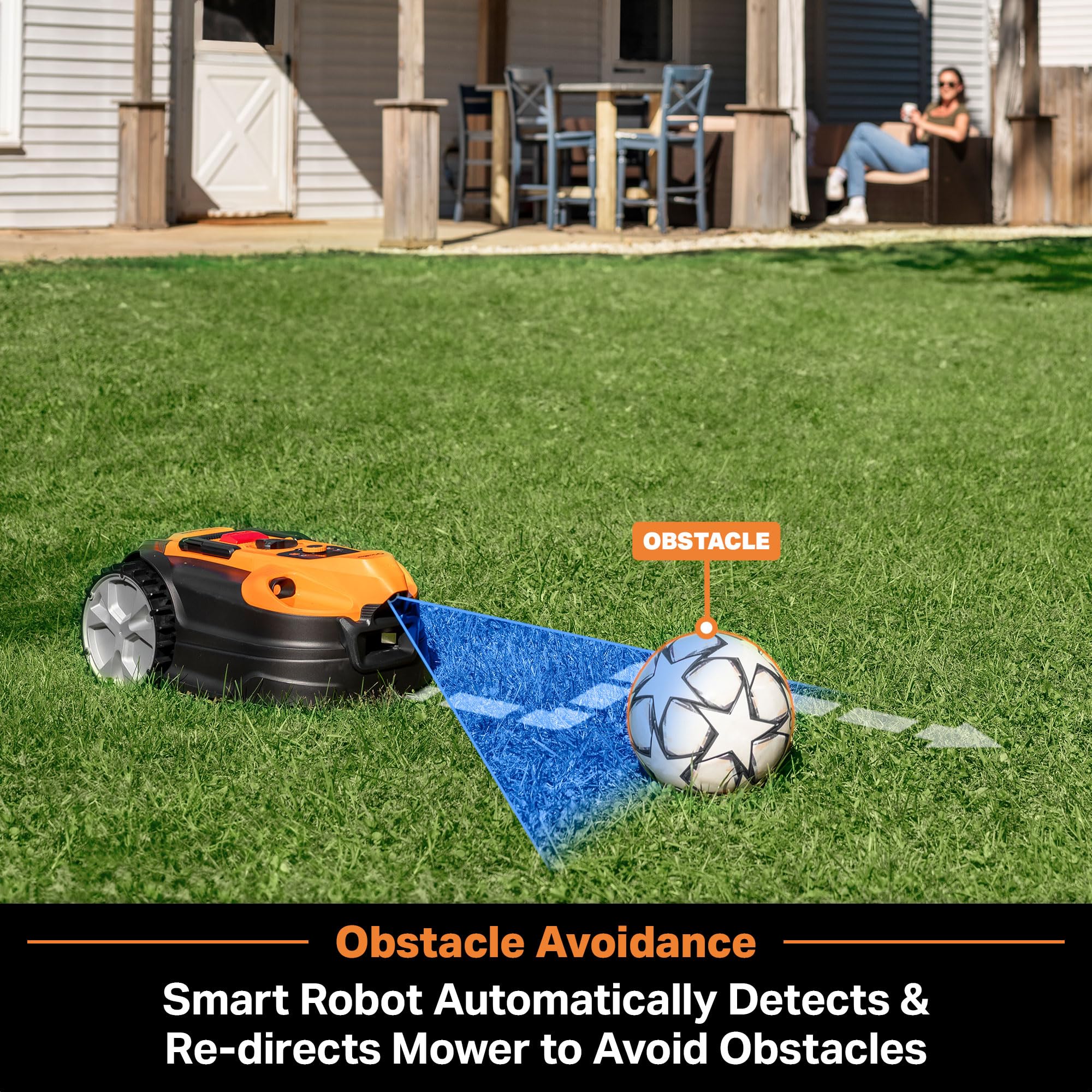 LawnMaster OcuMow®18 robot kosiarka bez kabla peryferyjnego do 800 m², nawigacja wizualna, automatyczne omijanie przeszkód, automatyczne ładowanie, wirtualne strefy zakazu WiFi Bluetooth APP