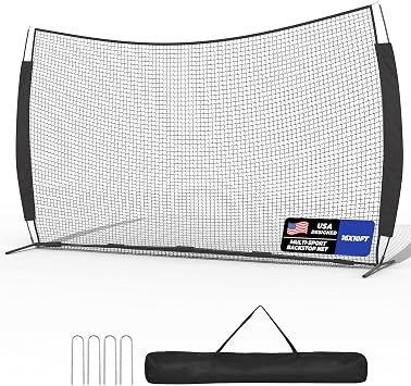 12x9/16x10/20x10ft Backstop Net, Ball Sports Barrier Netting
