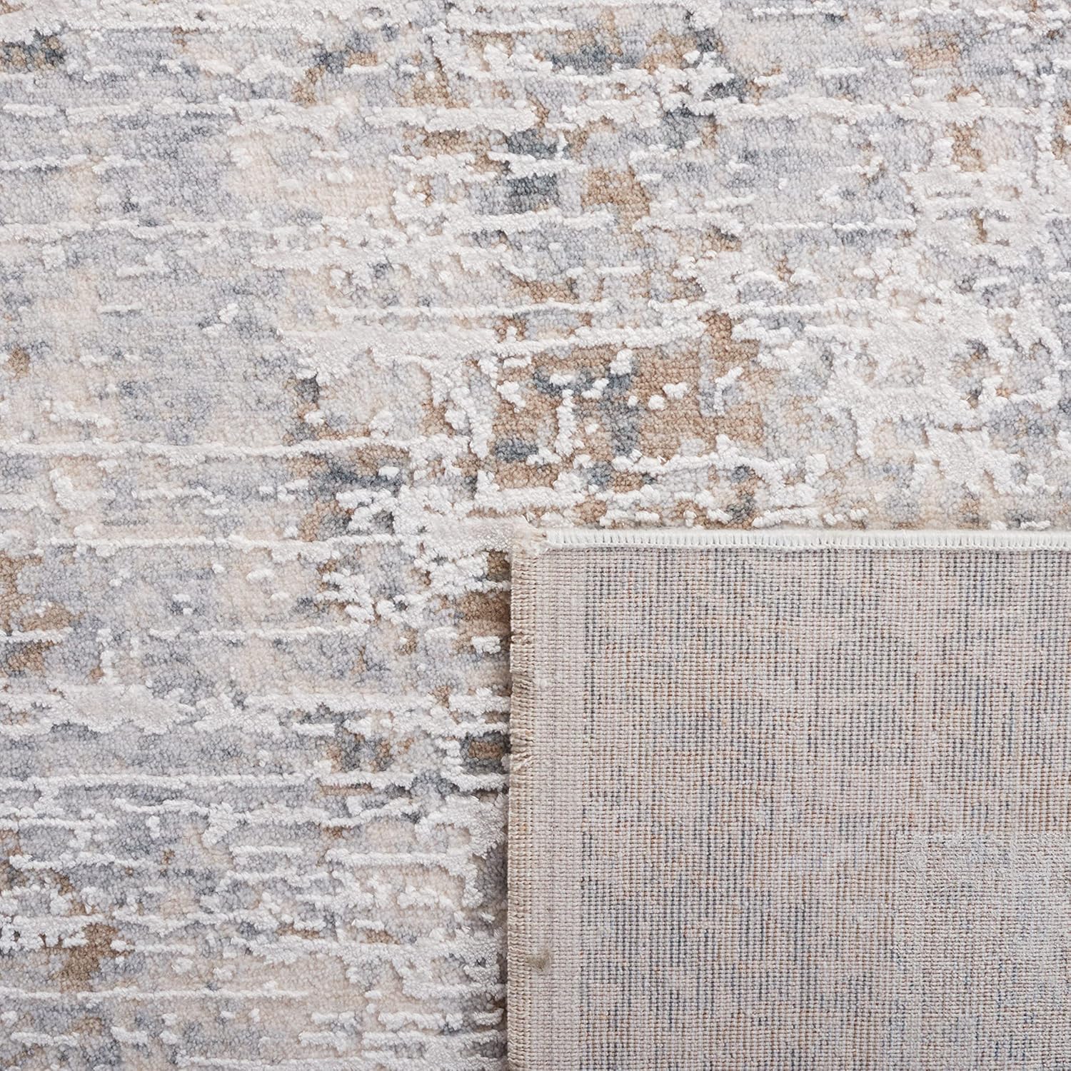 SAFAVIEH Marmara Collection Accent Rug - 4' x 6', Grey & Beige Blue, Modern Design, Non-Shedding & Easy Care, Ideal for High Traffic Areas in Entryway, Living Room, Bedroom (MRM312F)