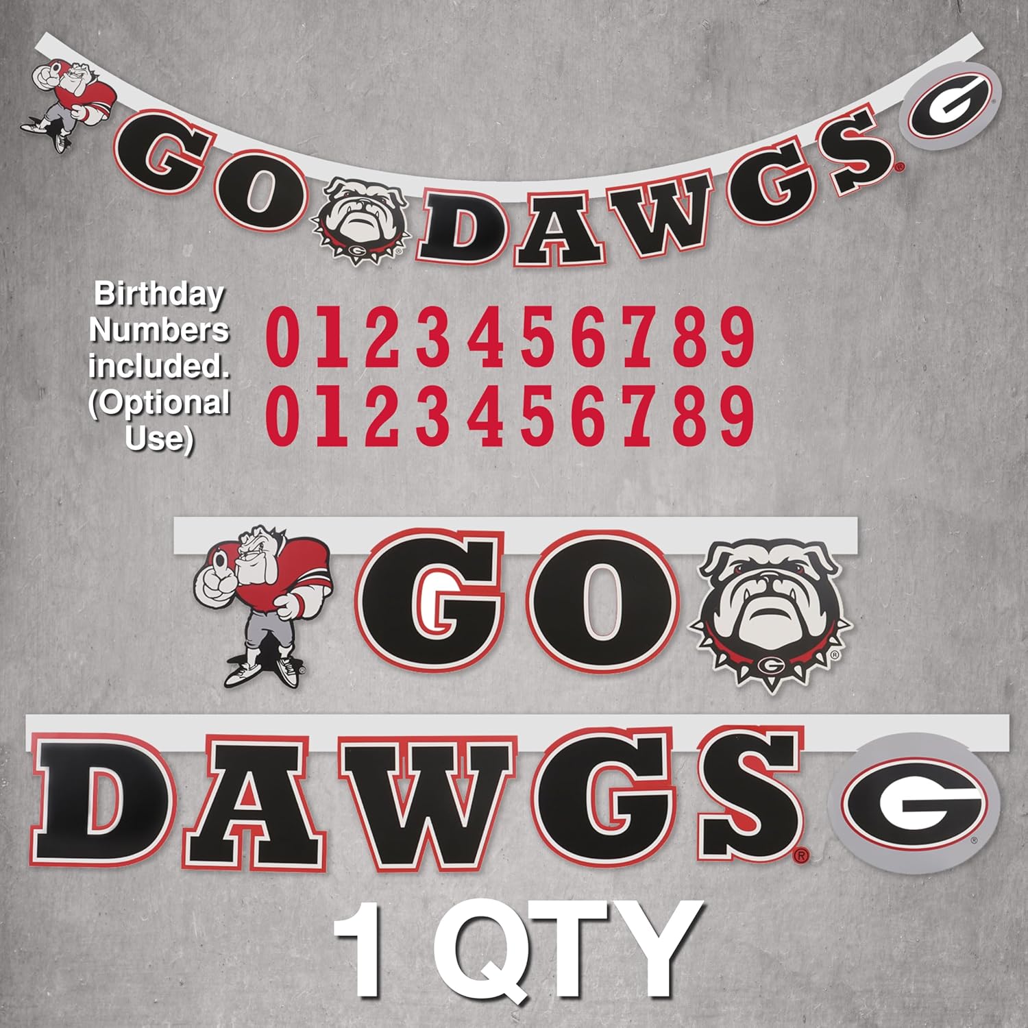 University of Georgia GO DAWGS BANNER - Bulldogs Spirit - Game Time Banner - 8 feet Long. by Havercamp - Image 2