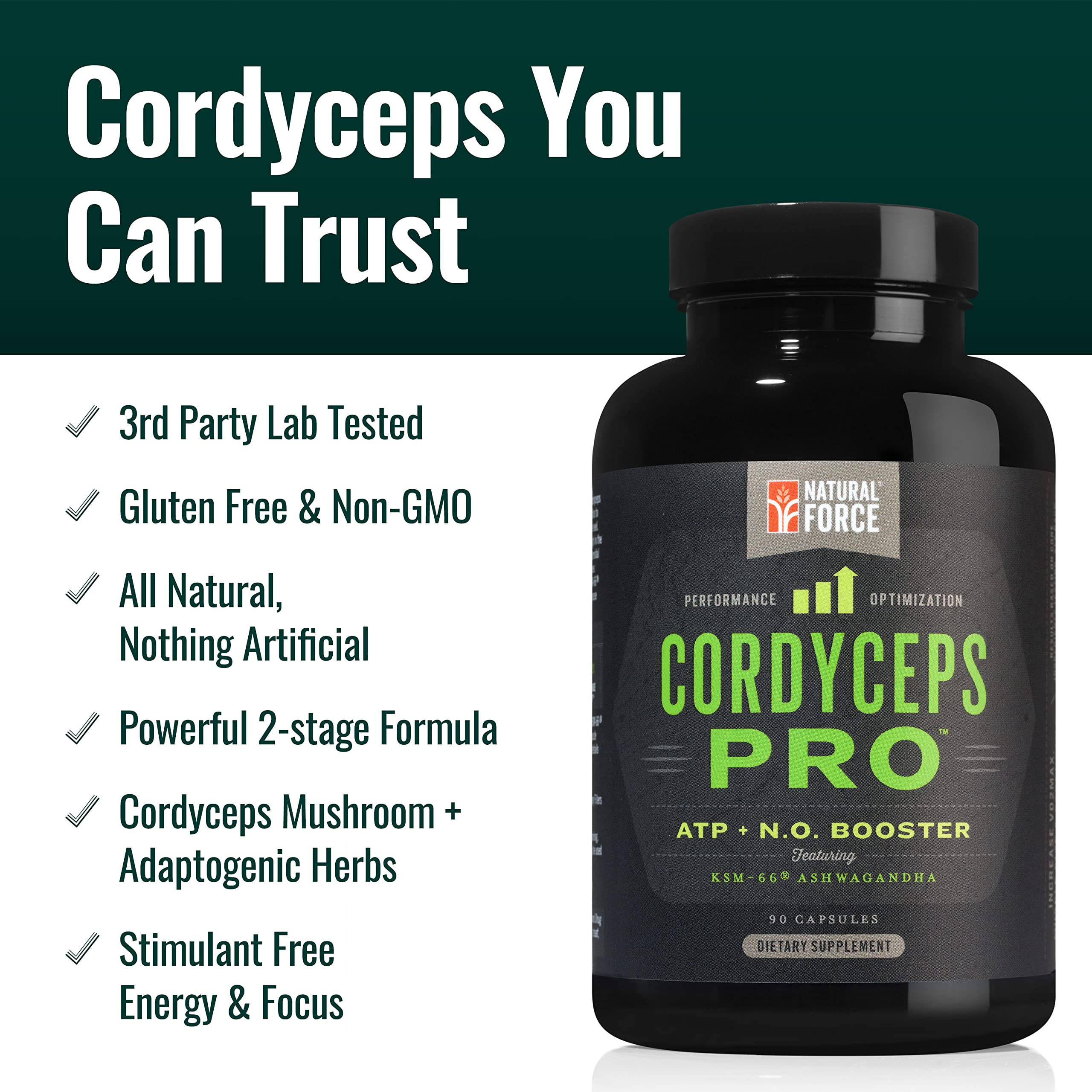 Natural Force Cordyceps Pro Adaptogen Blend, Best NonStim PreWorkout