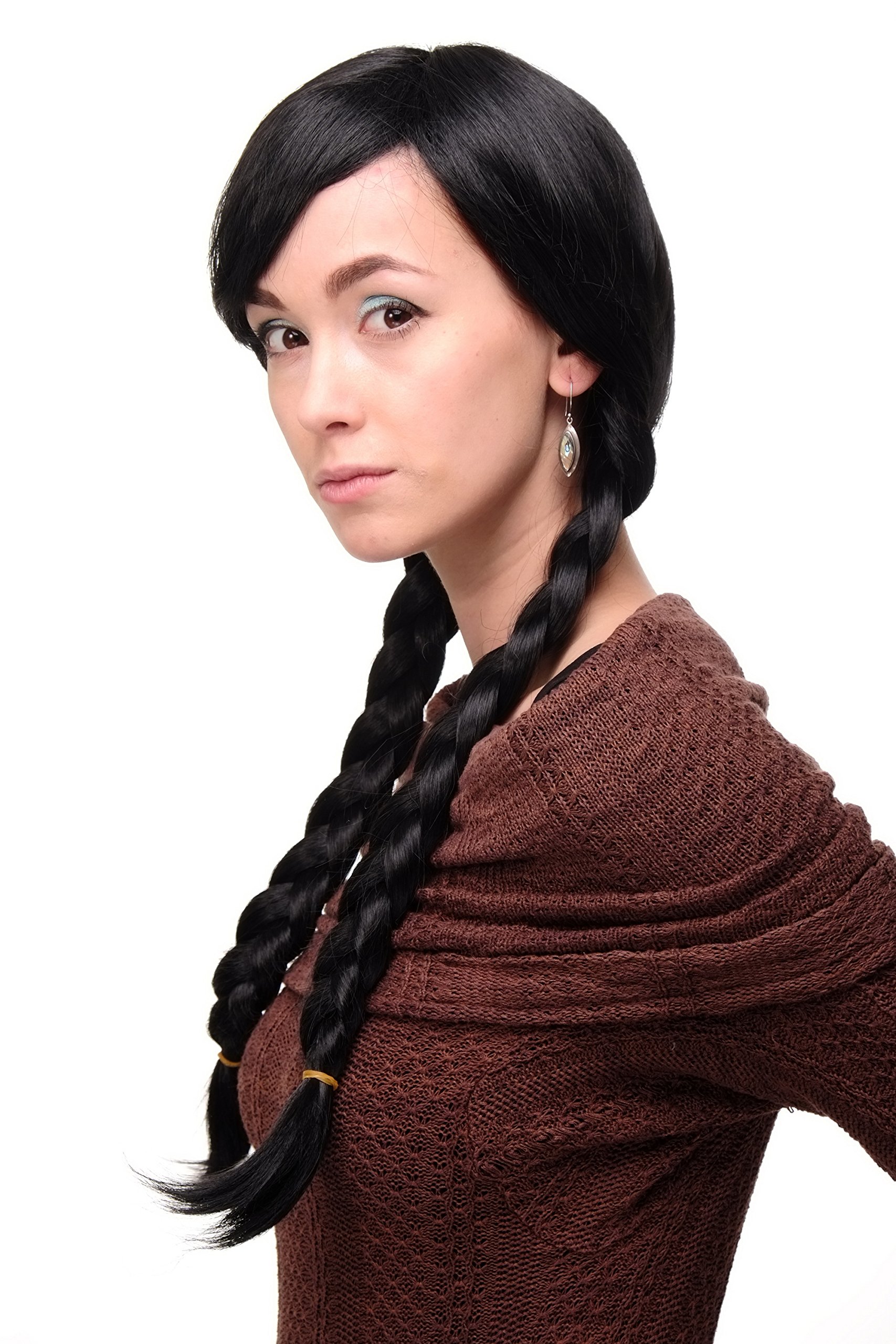 WIG ME UP 3446-1B Lady Quality Wig Cosplay long braided pigtails braids Schoolgirl Harajuku Japan Gothic Lolita black - Image 3