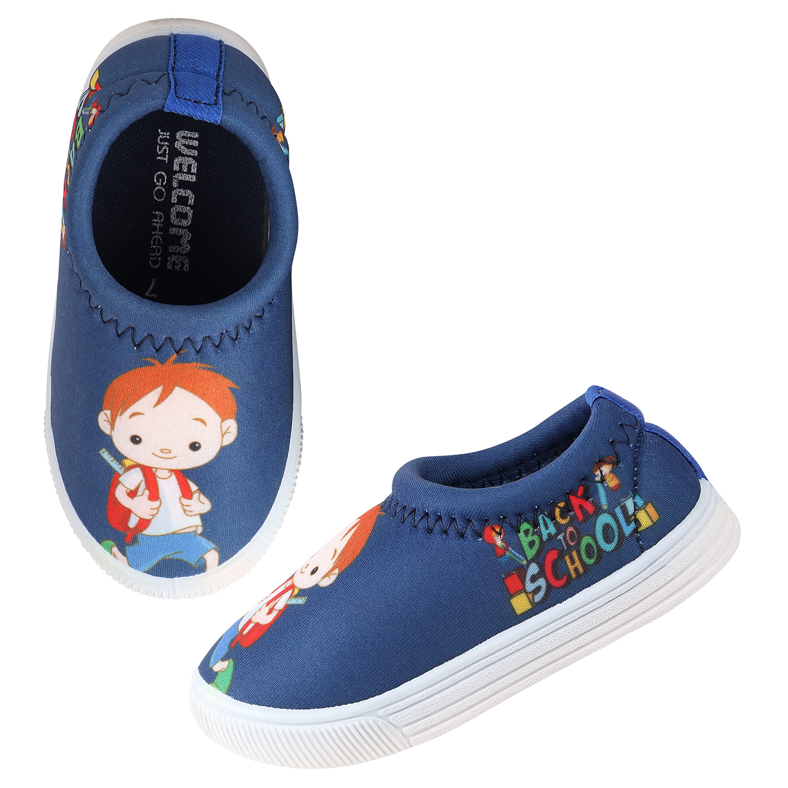 URJO 1160 Unisex Kids Shoes | Breathable, Lightweight & Durable | Memory Foam Comfortable Fit Shoes Boys & Girls School-BOY_Multi_9