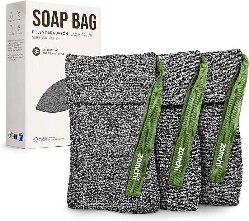 Bolsas para sabonete ZOMCHI, cinza, pacote com 3