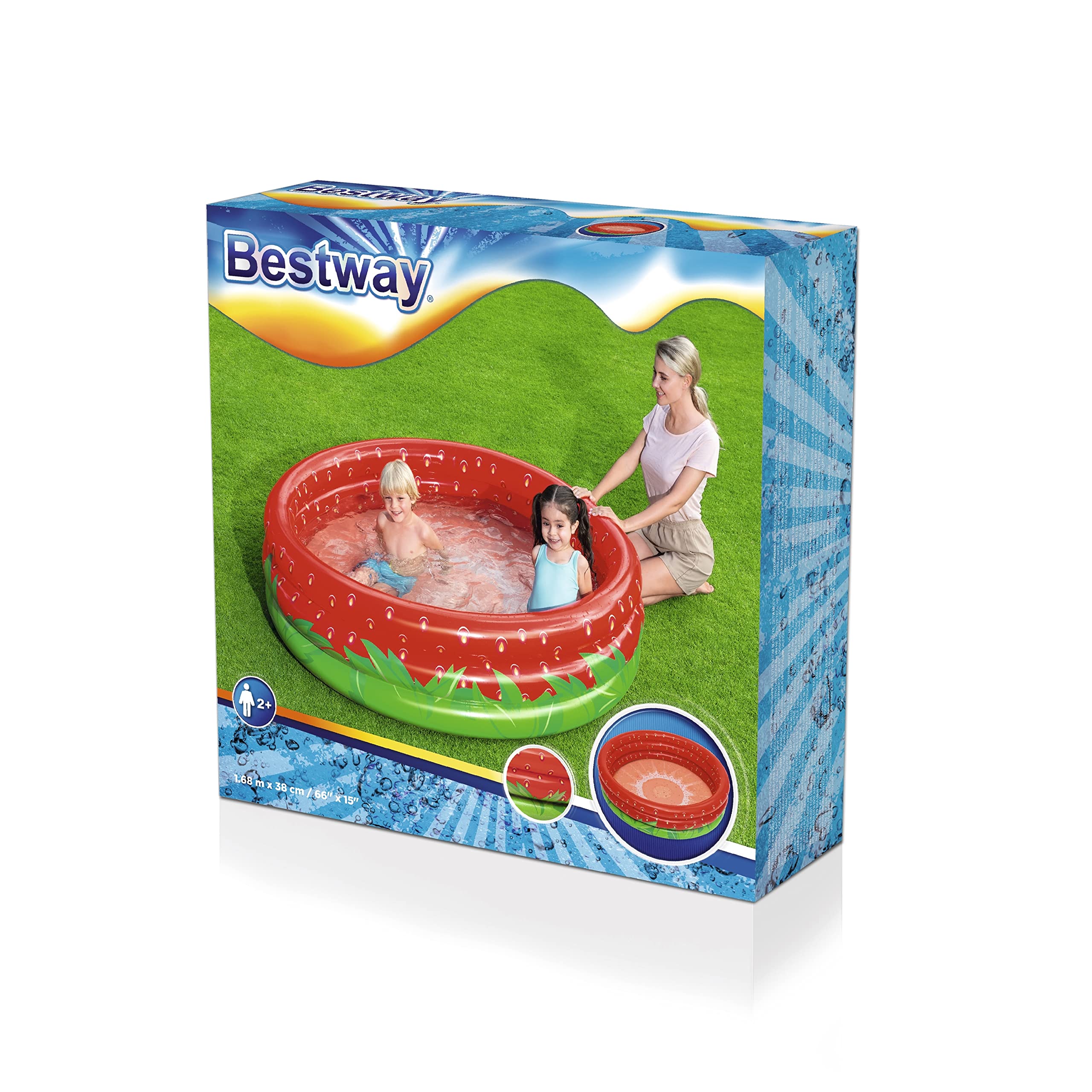 Bestway φ66" x H15"/Φ1.68m x H38 cm Sweet Strawberry Pool