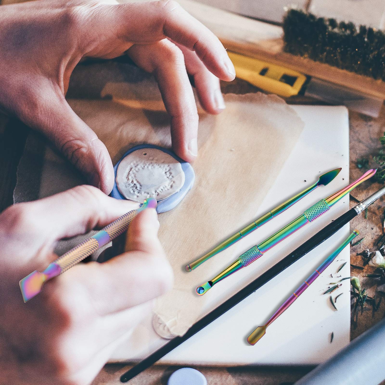 Strumenti Per Intagliare Cera LUTER 6 Pezzi | In Acciaio Inossidabile | Per Scultura - Cucchiai 11.9 Cm - Foto 2