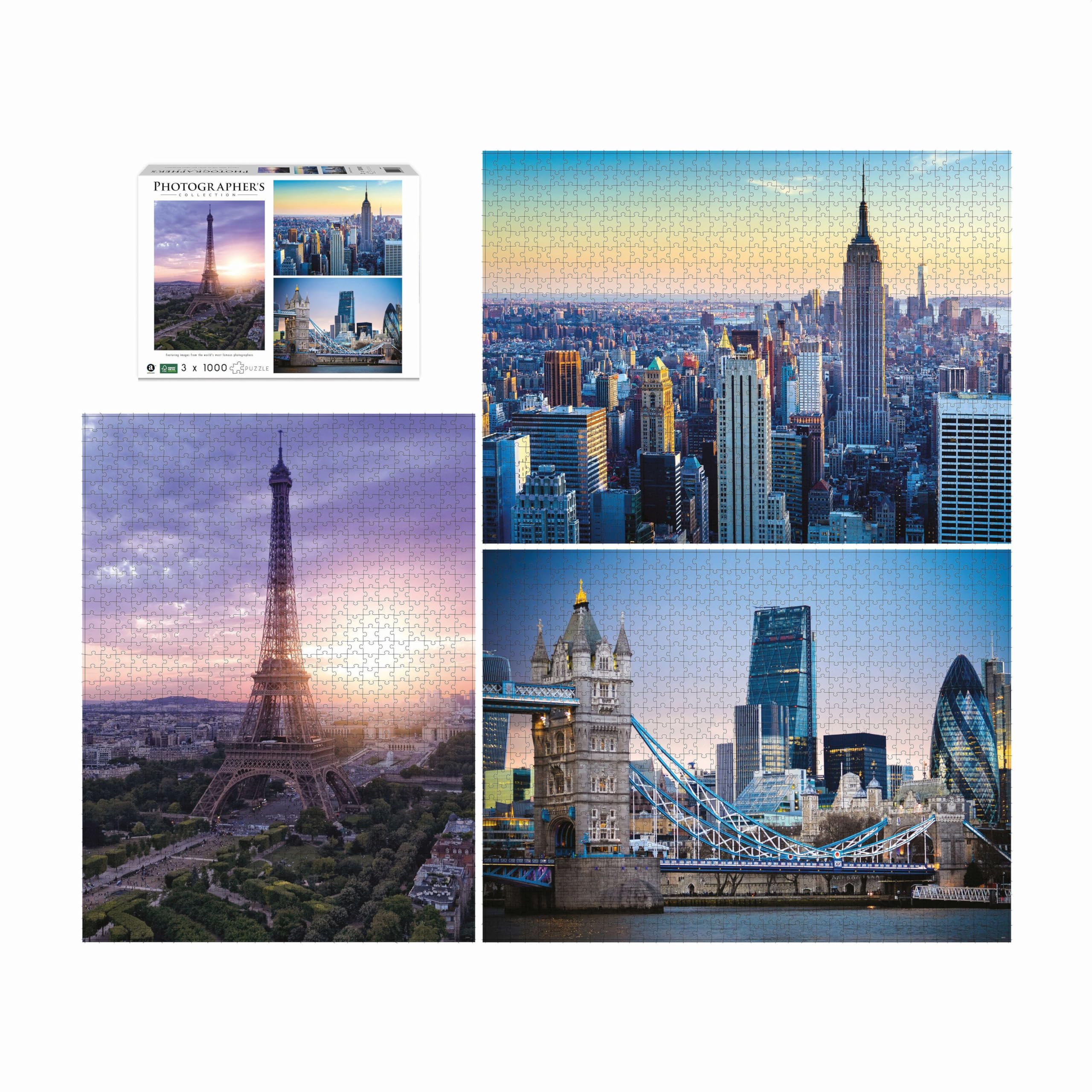Amazon.com: Ambassador 7230958 Landmarks, 3 x 1000 Pieces Puzzle