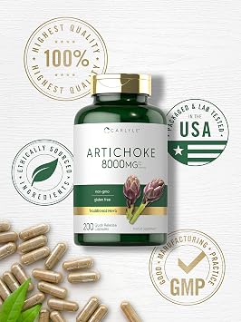 Carlyle Artichoke Extract Capsules | 200 Count | Non-GMO, Gluten Free Supplement