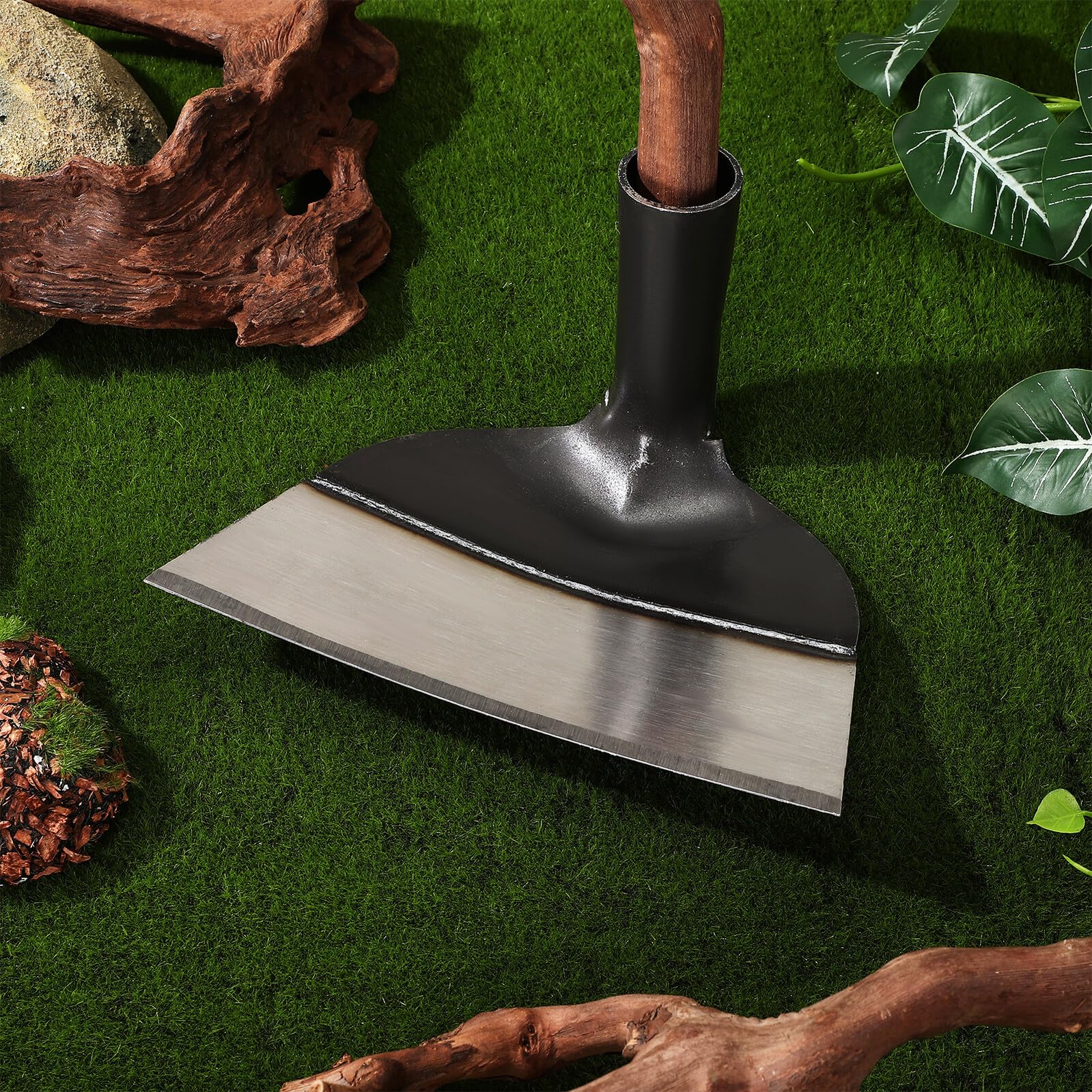 Zappetta da Giardino in Acciaio, Utensile per Diserbo e Scavo | Manico, per Orto e Coltivazione, Adatta a Allentare Terreno e Lavorazioni Manuali