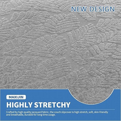 Miniatura 3 de MAXIJIN 2 fundas elásticas para sillas de sala de estar, fundas para silla con diseño de hojas con brazos, sillón antideslizante, protector de