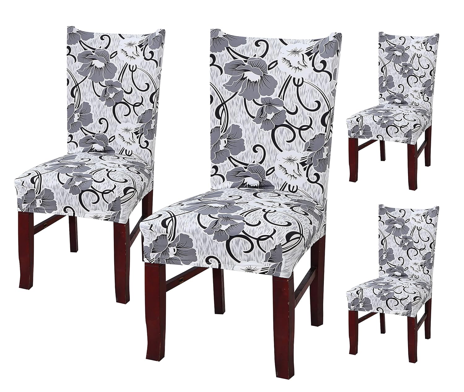 House of Quirk Elastic Chair Cover Stretch Removable Washable Short Dining Chair Cover Protector
