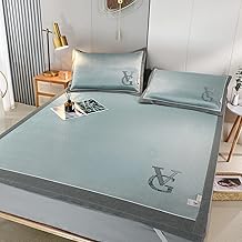 KANGSHUMEI Summer Sleeping Mat Foldable Bed Mat Cooling Mat Skin-Friendly Bed Sheets Summer Bed Mat Soft Bed Sheets with Pillowcases Cooling mat for Bed for Home 1.8 * 2.0M