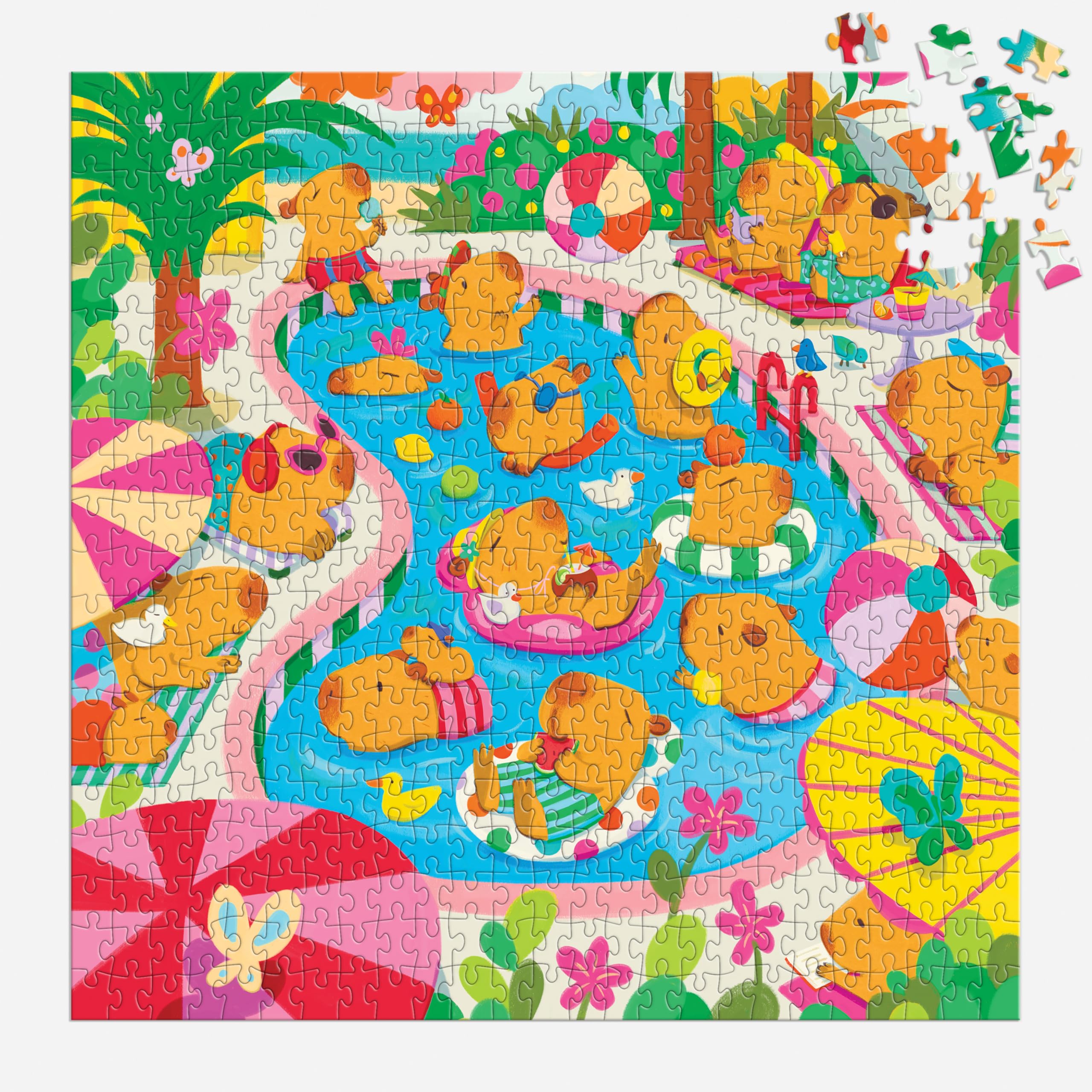 Amazon.com: Mudpuppy Capybara Pool Day – 500 Piece Family Jigsaw