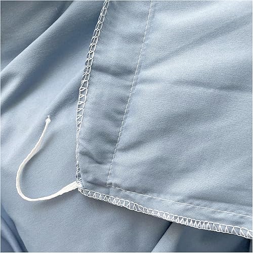 Miniatura 3 de Juego de funda de edredón suave de algodón cepillado lavado, juego de funda de edredón de color sólido, juego de funda de edredón individual, doble,