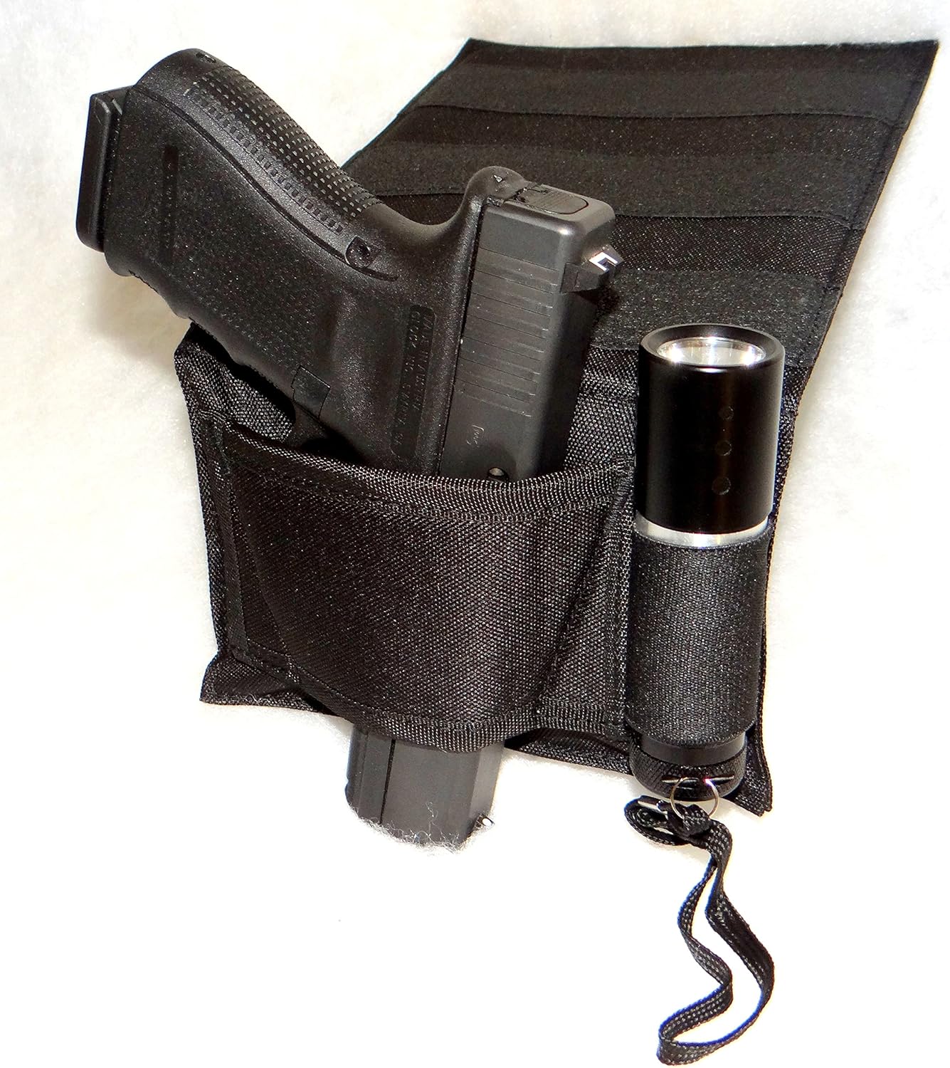 BH2 DTOM Bedside Holster-Ambidextrous Plus DTOM Ultra-Bright LED High Lumen Tactical Flashlight for The Bed Side