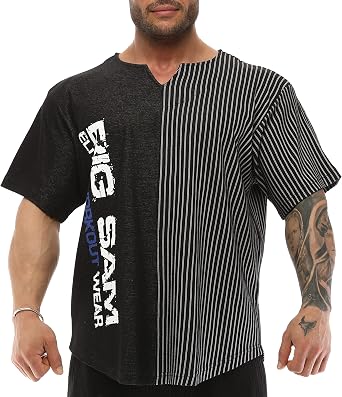 Mens Oversize T-Shirt, Cotton Fabric, Active Wear Short Sleeve Top