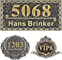 Vista 14 de Letrero de dirección personalizado, placa de dirección de número de casa, placa de dirección personalizada, metal o latón antiguo acrílico