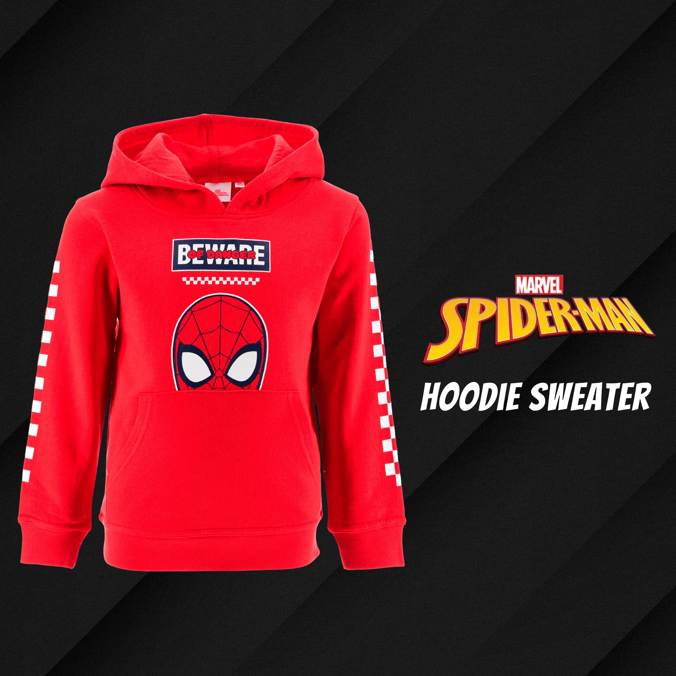 Marvel Spiderman Sweat à Capuche pour Garçon, Pull Sweatshirt Cadeau pour Enfants, Tailles 3 à 8 Ans