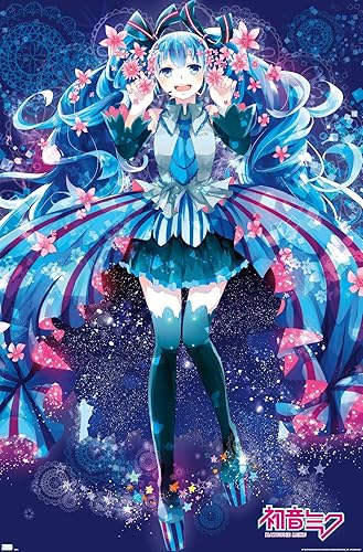 Trends International Hatsune - Póster de pared de Miku-Flowers, 14.725 x 22.375 pulgadas, versión premium sin marco Trends International Hatsune - Póster de pared de Miku-Flowers, 14.725 x 22.375 pulgadas, versión premium sin marco