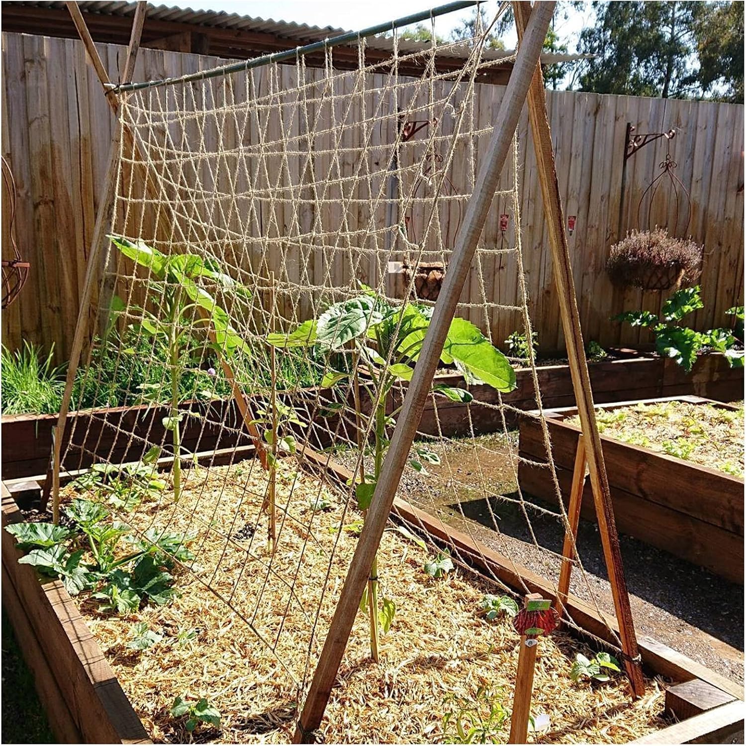 OAHAO Jute Netting for Climbing Plants Sweet Peas Plant Support Netting