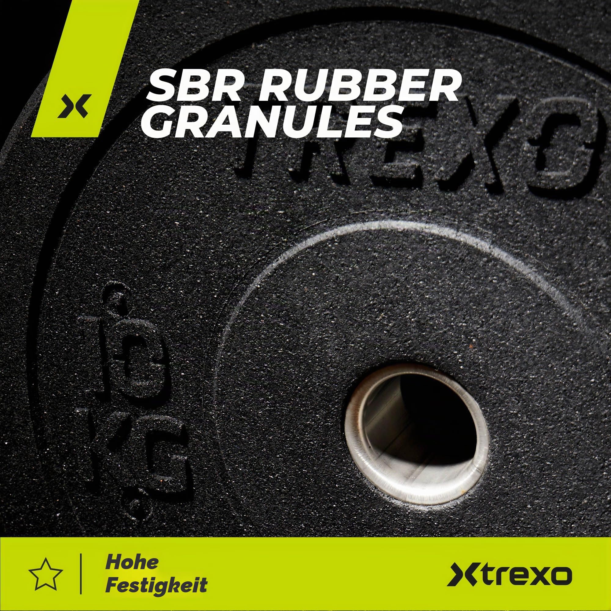 TREXO Olympic Bumper Hantelscheibe Gummiertes Material für Langhantel 50 mm Durchmesser Langlebige FitnessScheibe Krafttraining Crossfit