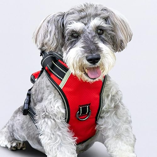 Miniatura 1 de Puwihoe Arnés para perro sin tirones, arnés reflectante para pasear para perro con asa de fácil control y clips delanteros y traseros, arnés de