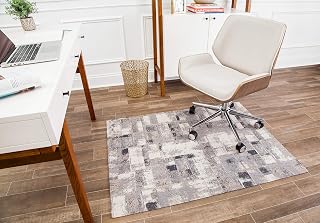 Anji Mountain Rug'd Office Chair Mat for Carpet & Hardwood Floor - Jacquard Woven, Anti-Slip Backing, Low Pile, Floor Protector Desk Chair Mat, Office Rugs for Rolling Chairs (Aarhus - 36" x 48") - Amazon product rated Grade A