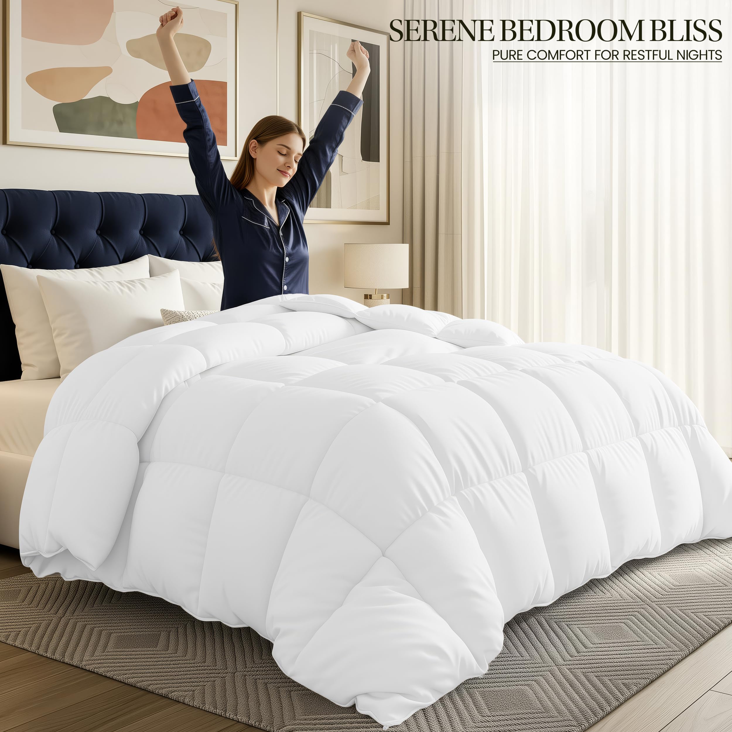 Utopia Bedding Duvet,10.5 Tog coverless Duvet with Corner Tabs, Box Stitched Quilt (King, White) - 3