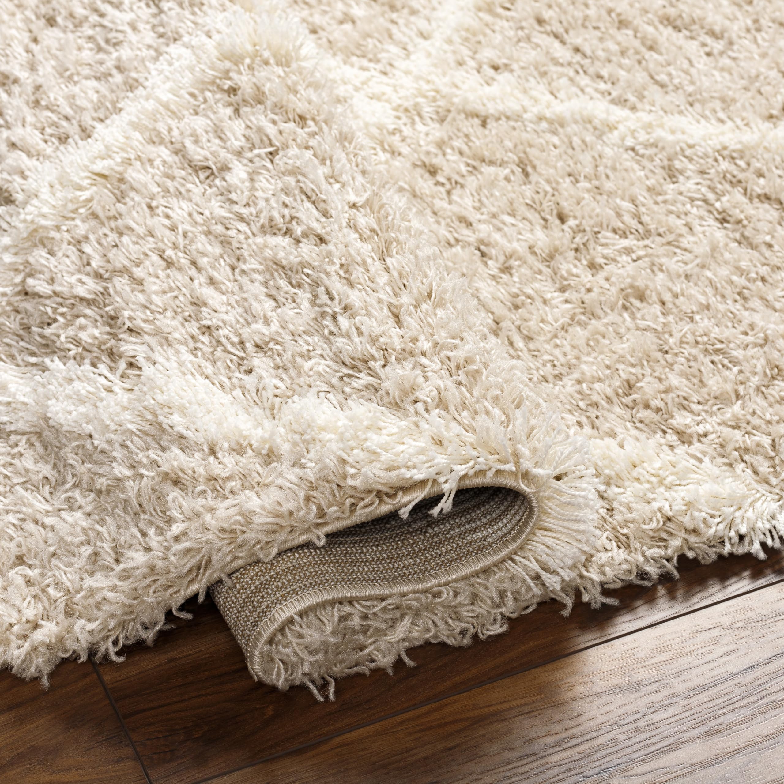 Livabliss Trakai Shaggy Berbere - Salon, Salle à Manger, Chambre Adulte et Ado, Cuisine - Poil Long Moelleux et Doux, Beige Motif Berbère, Carpette Chambre 160x220 cm - Beige Clair, Blanc