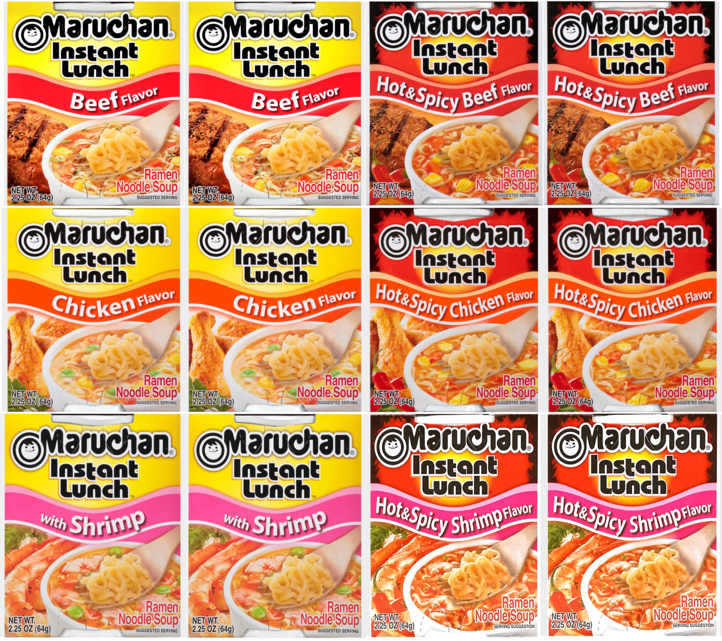 Amazon.com: Maruchan Ramen Instant Lunch Variety, 6 Flavors, 2.25