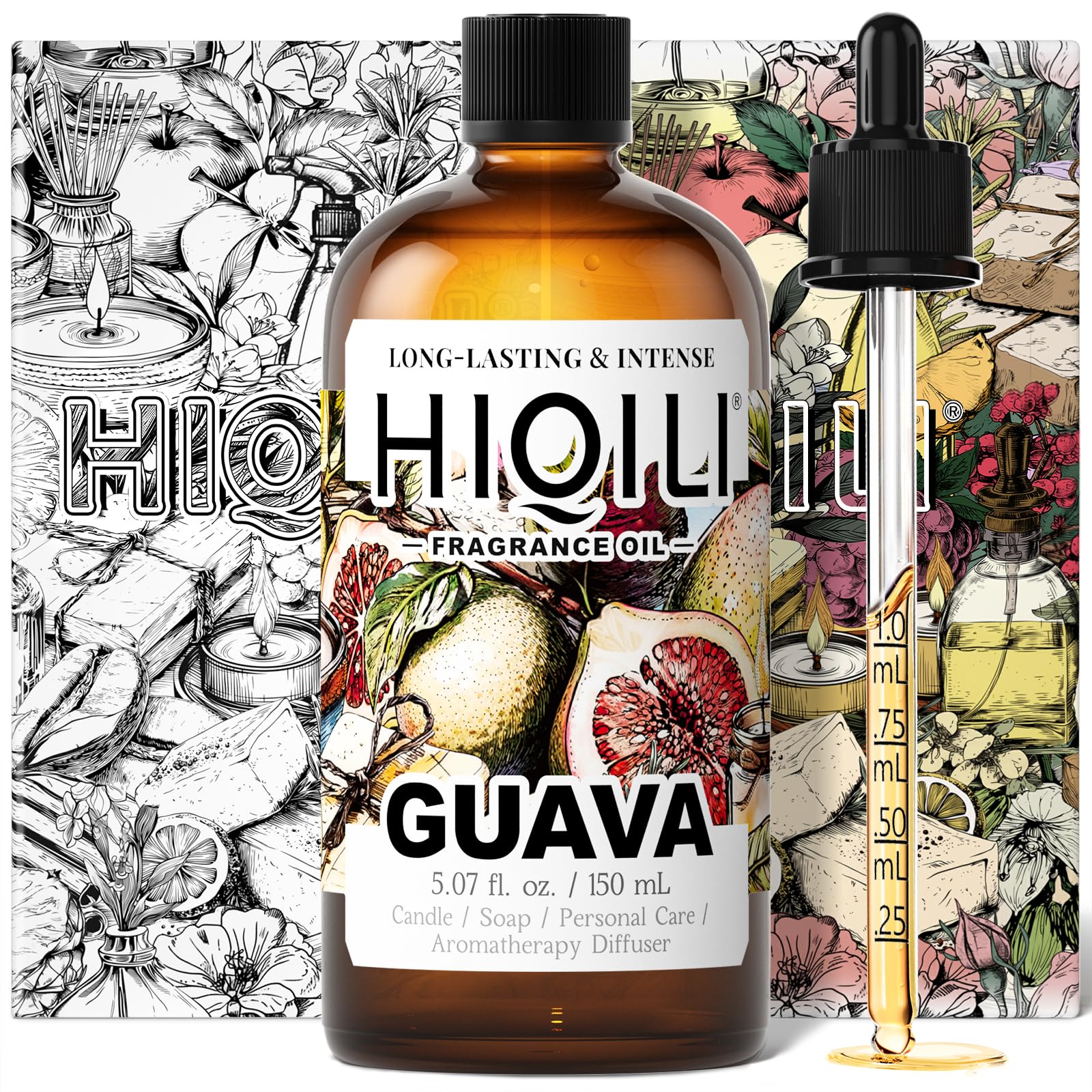 HIQILI Guava Fragrance Oil for Diffuser, Soap &amp; Candle Making - 5.07 Fl Oz