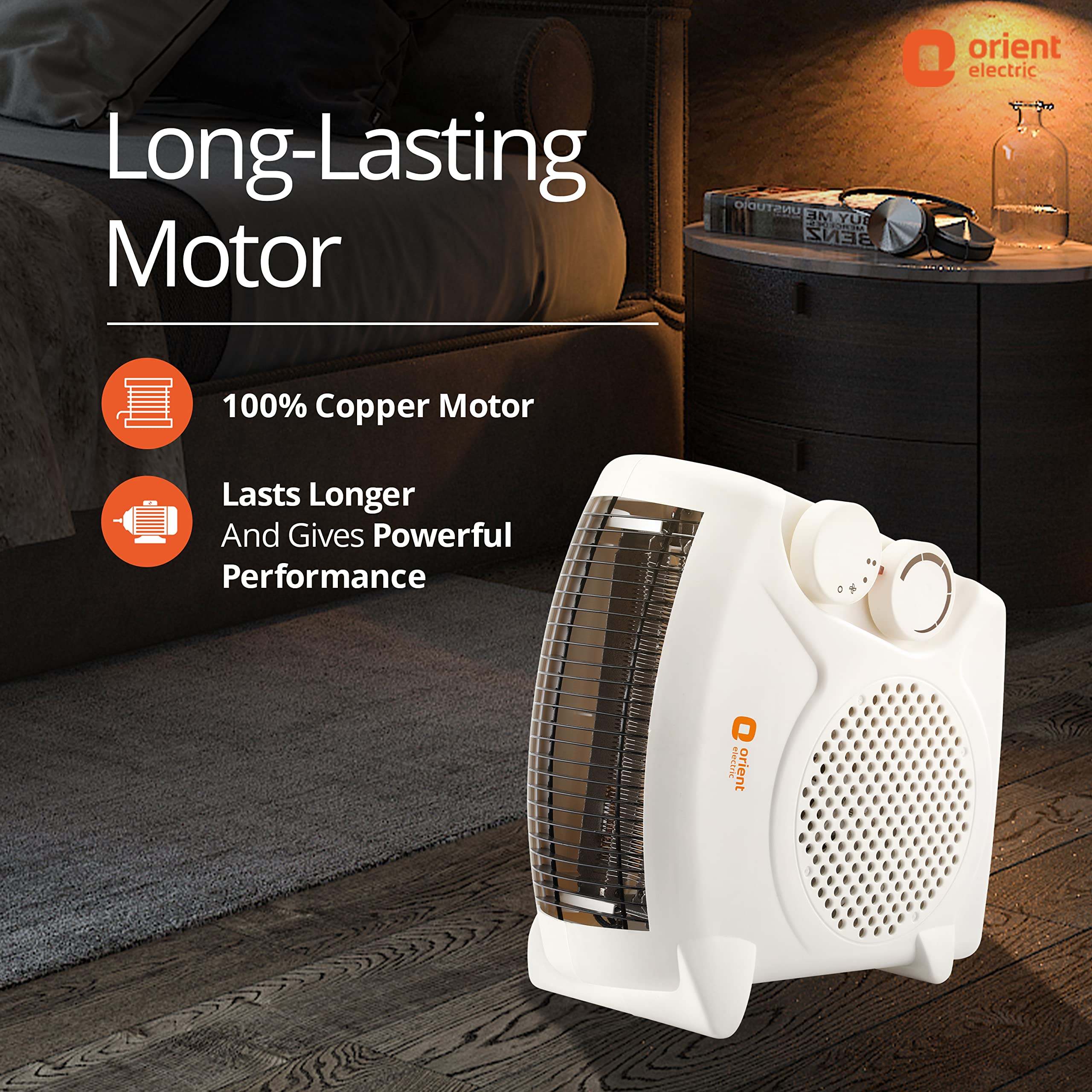 Orient Electric ABS Plastic Areva Thermostat Adjustable Room Heater Fan  (FH20WP 2000/1000 Watts, White) (Areva) : Amazon.in: Home u0026 Kitchen