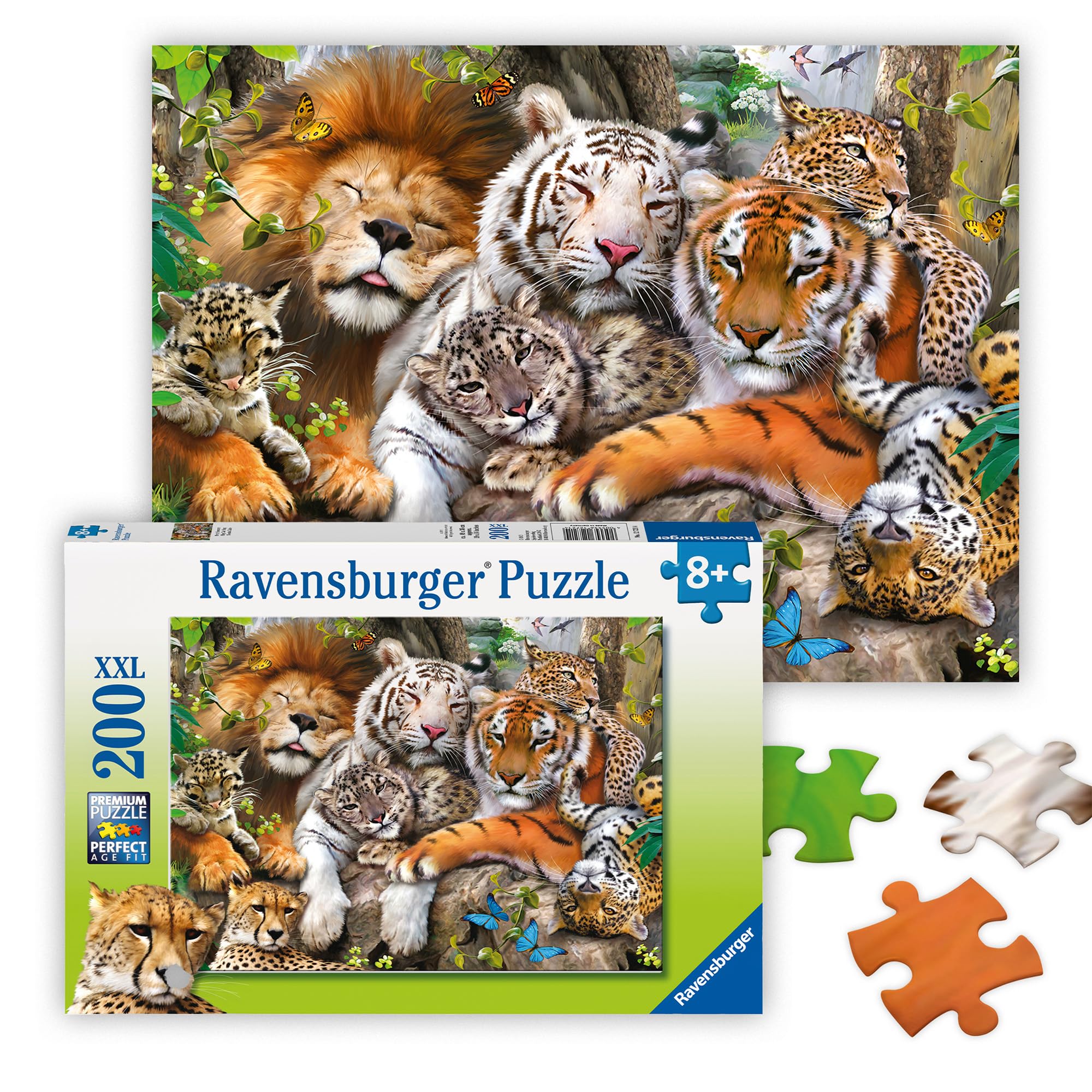 Ravensburger Big Cat Nap | 200 Piece Jigsaw Puzzle for Kids | Every Piece is Unique | Engage in Family Fun | FSC Certified