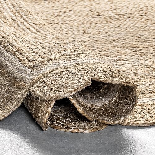 Miniatura 6 de nuLOOM Tera Petals - Alfombra de yute trenzada, 6 x 9 pies, color marfil