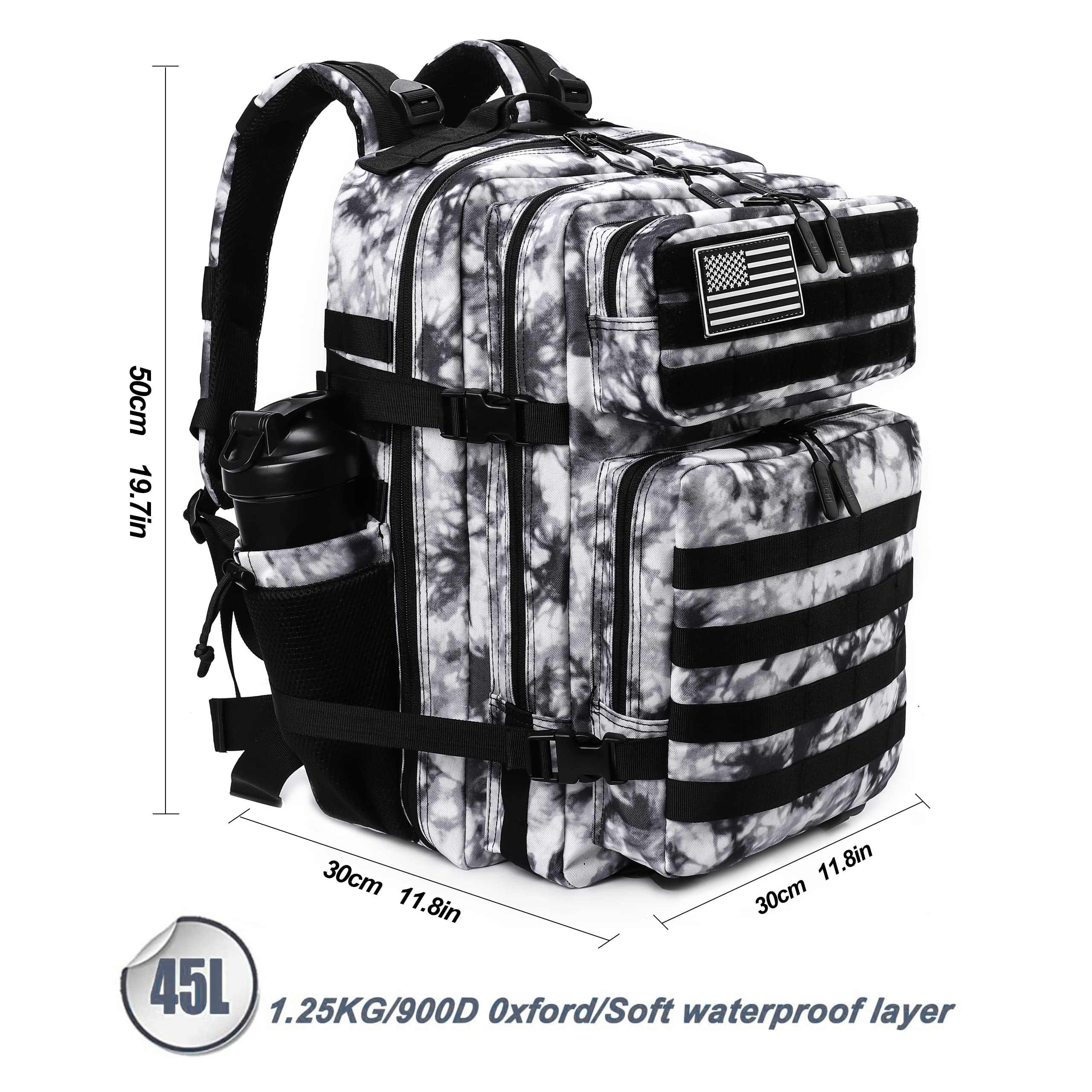 Zaino Tattico 45L Militare – Impermeabile, Traspirante Per Campeggio E Trekking