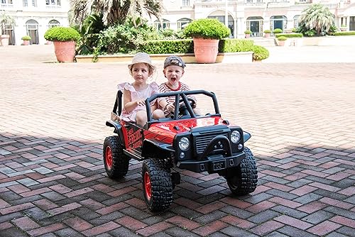 Miniatura 2 de 24V Freddo Raider 2 plazas Ride On. Asientos de cuero. Luces LED. Control remoto parental (rojo)