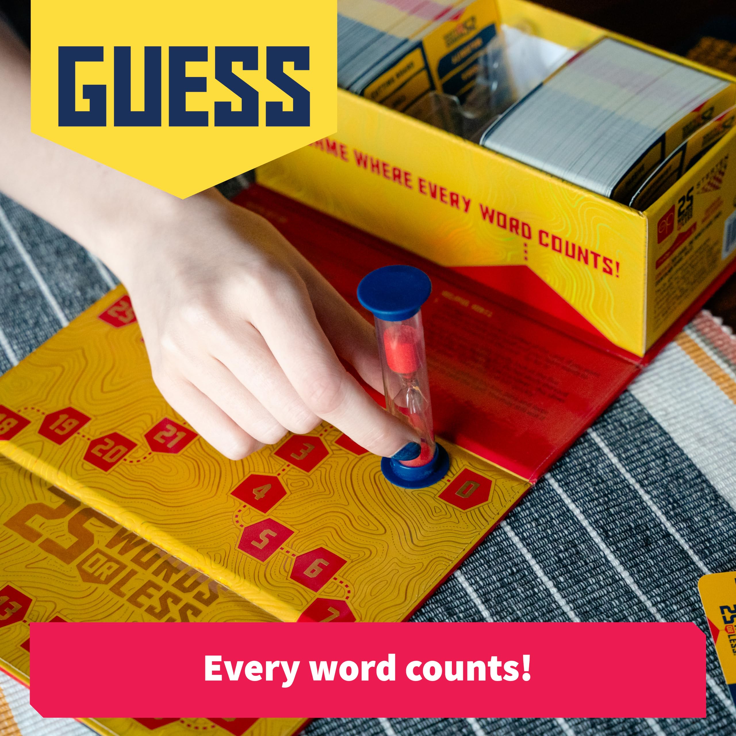 Brettspiel mit 25 Wörtern oder weniger, finden Sie die geheimen Wörter heraus, bevor die Zeit abläuft, 300 Karten, Timer und Countdown-Brett inklusive, schnelles Partyspiel für Familien und Erwachsene