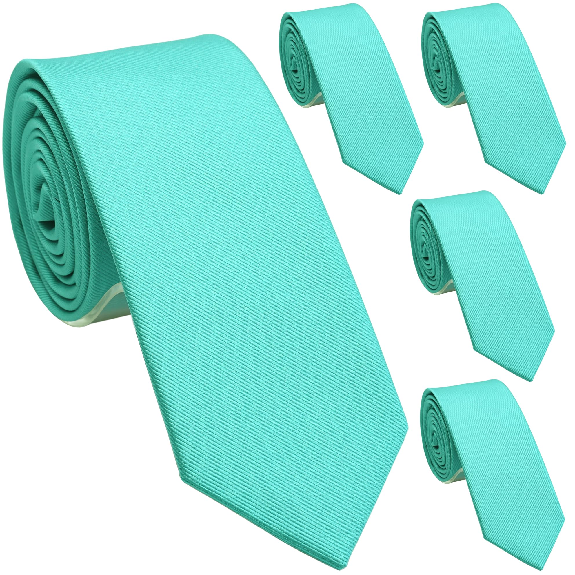 Skinny Ties for Men, 2.5-Inch Slim Neckties, Solid Color Packs