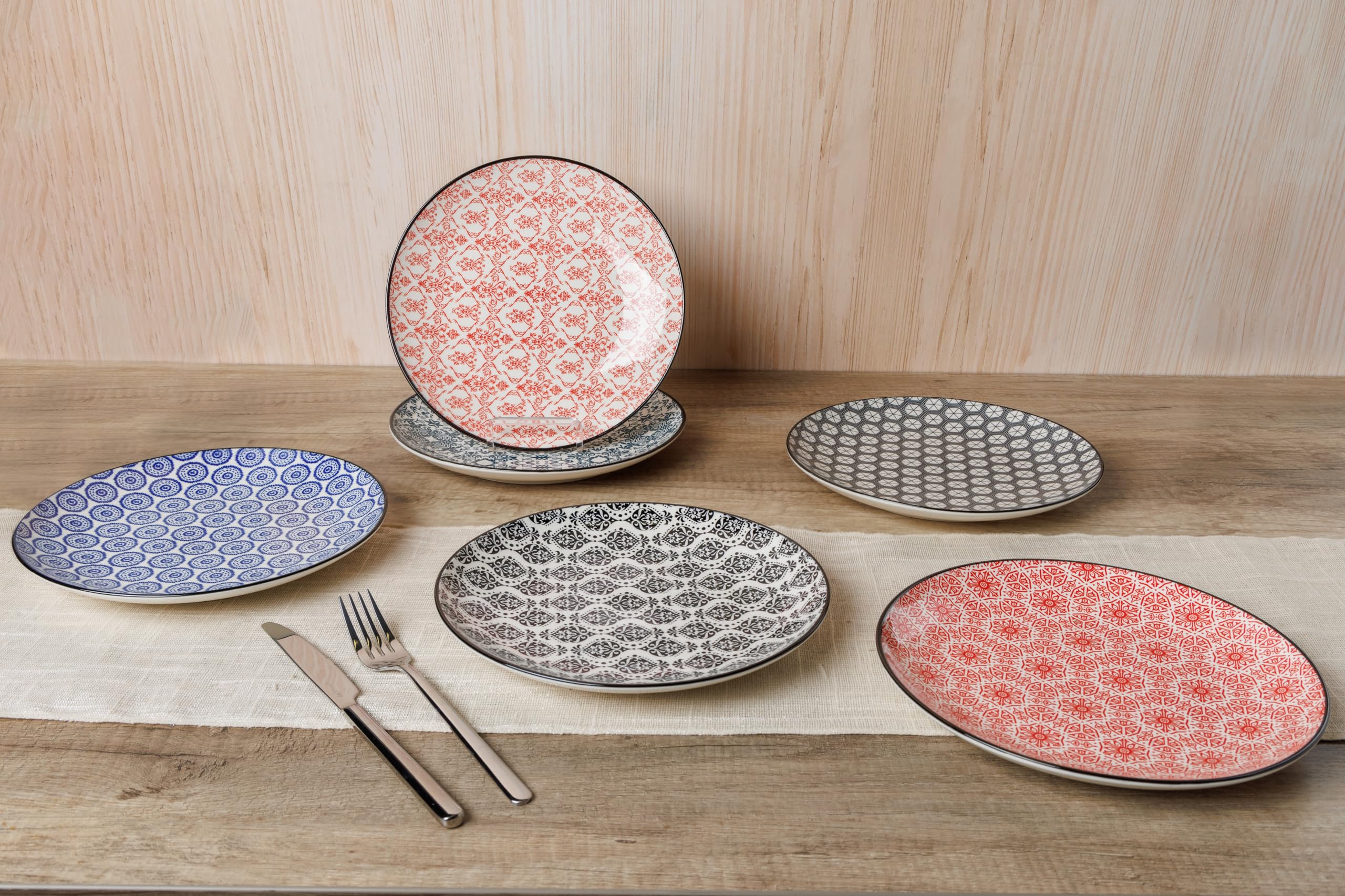 Cosy & Trendy Plate Délirio 6 Assortis-D23.5 Cm-6 - Juego de 6
