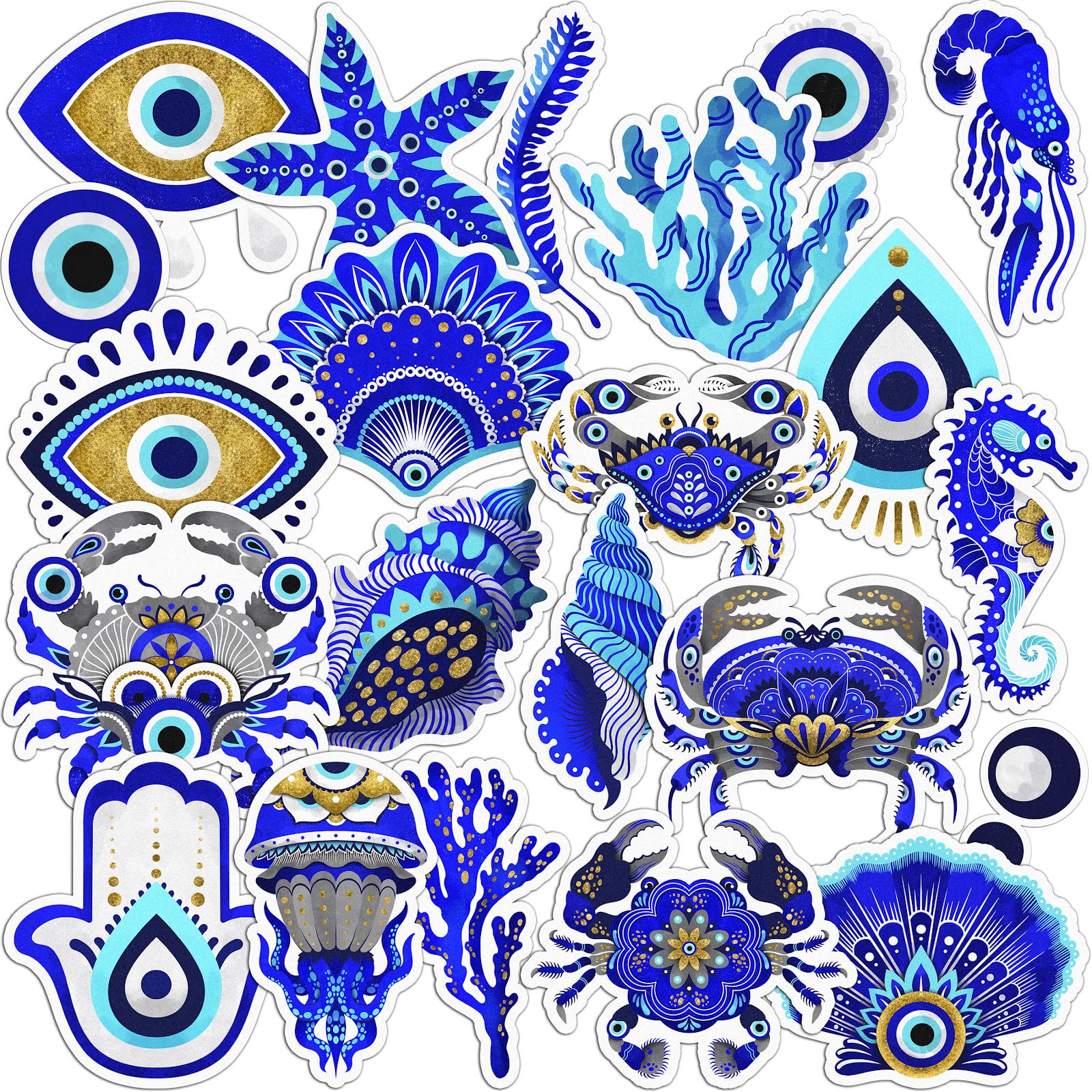 2-Pack Evil Star Eye Decals - 5.51x4.53 Inch PVC Stickers For Cars, Laptops & Water Bottles