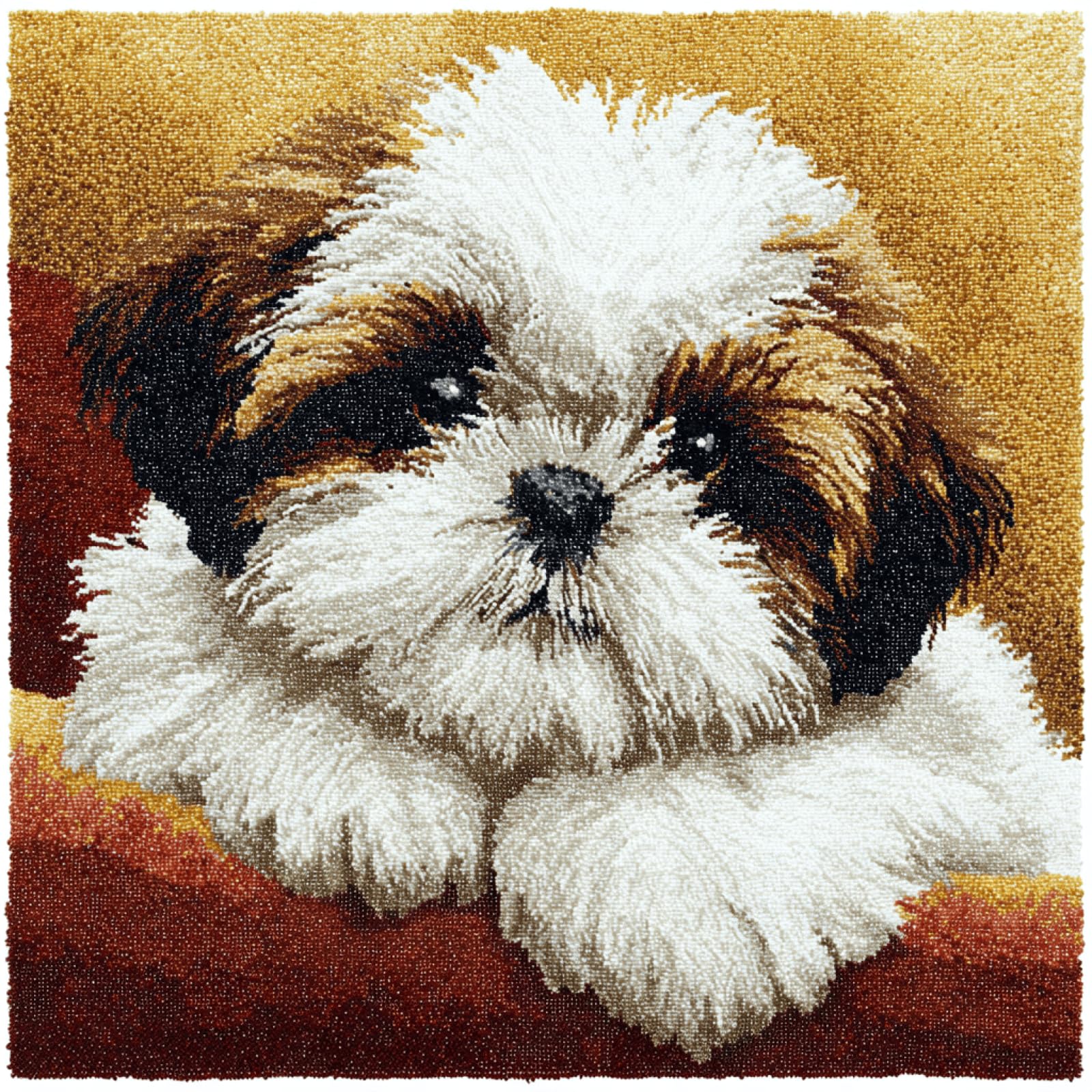 kitphoenix Latch Hook Cushion Kit for Adults Shih Tzu